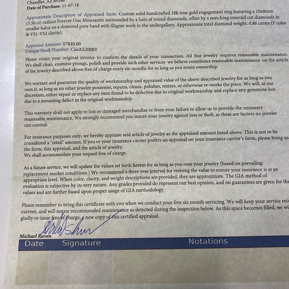 Moissanite and diamond engagement ring - Picture 10 of 10